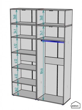 Шкаф с антресолью Linnea MHR-4A-1 2450х1600х510 (ДВ-М 11.1.25) в Новом Уренгое - novyy-urengoy.mebel24.online | фото 3