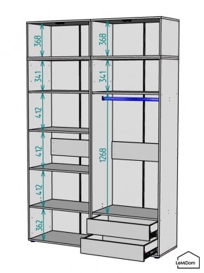 Шкаф с антресолью Linnea MHR-4A-2 2450х1600х510 (Графит-М 11.1.25) в Новом Уренгое - novyy-urengoy.mebel24.online | фото 3