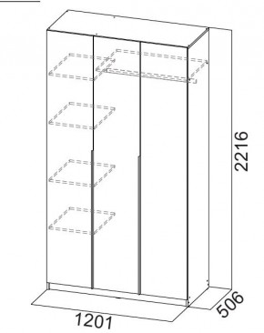 Шкаф ШК-5 (1200) Белый текстурный в Новом Уренгое - novyy-urengoy.mebel24.online | фото