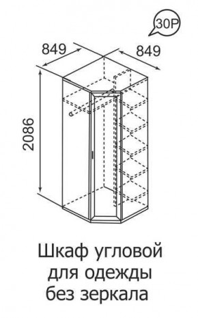 Шкаф угловой для одежды Ника-Люкс 30 с зеркалами в Новом Уренгое - novyy-urengoy.mebel24.online | фото 3