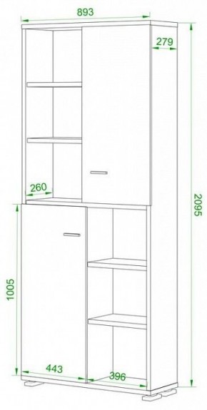 Шкаф-витрина Домино ПУ-30-2-ФС в Новом Уренгое - novyy-urengoy.mebel24.online | фото 2