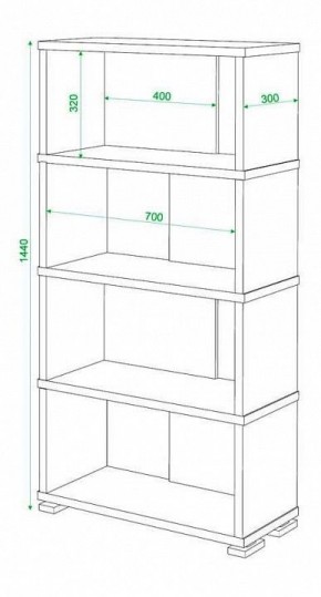 Стеллаж книжный Домино нельсон СБ-10_4 в Новом Уренгое - novyy-urengoy.mebel24.online | фото 2