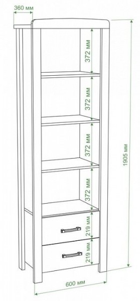 Стеллаж комбинированный Бартоло ВТД в Новом Уренгое - novyy-urengoy.mebel24.online | фото 2