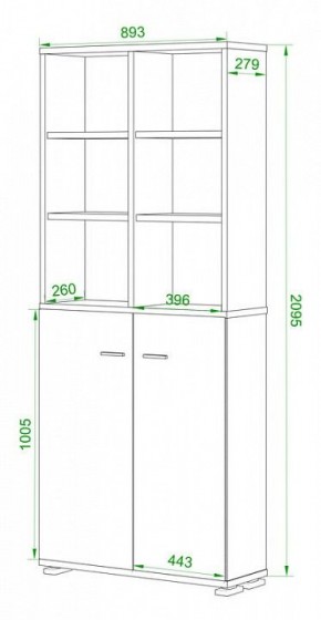 Стеллаж комбинированный Домино Лайт ПУ-30-4 в Новом Уренгое - novyy-urengoy.mebel24.online | фото 2