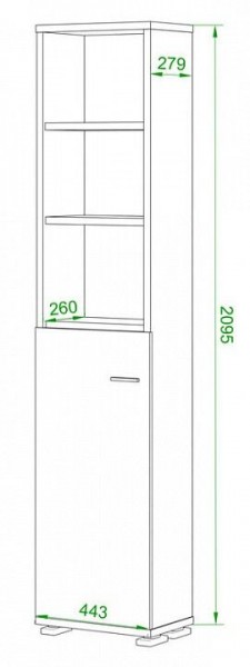 Стеллаж комбинированный Домино нельсон ПУ-20-2 в Новом Уренгое - novyy-urengoy.mebel24.online | фото