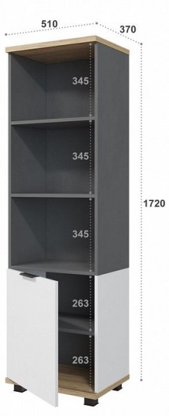 Стеллаж комбинированный СкайЛайт левый СЛ-05К в Новом Уренгое - novyy-urengoy.mebel24.online | фото 5