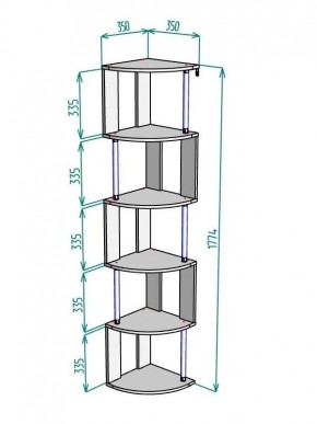 Стеллаж Maria S113-MA (Графит) в Новом Уренгое - novyy-urengoy.mebel24.online | фото 3