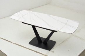 Стол ALATRI 120 MATT WHITE MARBLE SOLID CERAMIC / BLACK, ®DISAUR в Новом Уренгое - novyy-urengoy.mebel24.online | фото 1