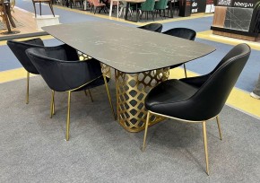 Стол CHIAVARI 220 KL-116 Черный мрамор матовый, итальянская керамика / бронзовый, ®DISAUR в Новом Уренгое - novyy-urengoy.mebel24.online | фото 2
