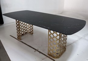 Стол CHIAVARI 220 KL-116 Черный мрамор матовый, итальянская керамика / бронзовый, ®DISAUR в Новом Уренгое - novyy-urengoy.mebel24.online | фото 4