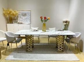 Стол CHIAVARI 220 KL-188 Контрастный мрамор матовый, итальянская керамика / Шампань, ®DISAUR в Новом Уренгое - novyy-urengoy.mebel24.online | фото 2