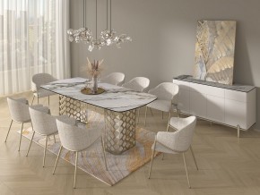 Стол CHIAVARI 220 KL-188 Контрастный мрамор матовый, итальянская керамика / Шампань, ®DISAUR в Новом Уренгое - novyy-urengoy.mebel24.online | фото 9
