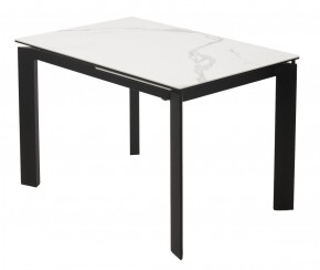 Стол CORNER 120 MATTE STATUARIO Белый мрамор матовый керамика, стекло/ черный каркас, ®DISAUR в Новом Уренгое - novyy-urengoy.mebel24.online | фото