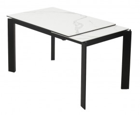 Стол CORNER 120 MATTE STATUARIO Белый мрамор матовый керамика, стекло/ черный каркас, ®DISAUR в Новом Уренгое - novyy-urengoy.mebel24.online | фото 3