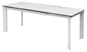 Стол CREMONA 140 HIGH GLOSS STATUARIO Белый мрамор глянцевый, керамика/ белый каркас, ®DISAUR в Новом Уренгое - novyy-urengoy.mebel24.online | фото 4