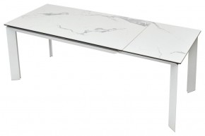 Стол CREMONA 140 HIGH GLOSS STATUARIO Белый мрамор глянцевый, керамика/ белый каркас, ®DISAUR в Новом Уренгое - novyy-urengoy.mebel24.online | фото 5