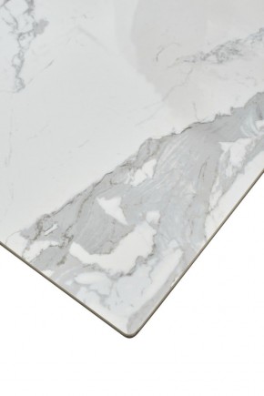 Стол CREMONA 140 HIGH GLOSS STATUARIO Белый мрамор глянцевый, керамика/ белый каркас, ®DISAUR в Новом Уренгое - novyy-urengoy.mebel24.online | фото 6