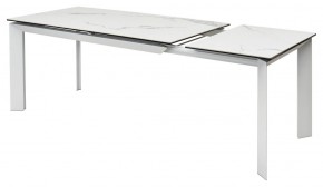 Стол CREMONA 140 HIGH GLOSS STATUARIO Белый мрамор глянцевый, керамика/ белый каркас, ®DISAUR в Новом Уренгое - novyy-urengoy.mebel24.online | фото 8