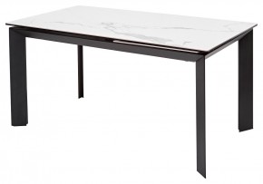 Стол CREMONA 140 MATTE STATUARIO Белый мрамор матовый, керамика/ черный каркас, ®DISAUR в Новом Уренгое - novyy-urengoy.mebel24.online | фото 1