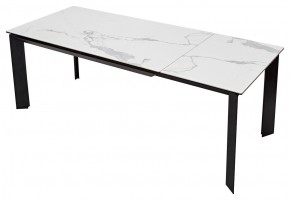 Стол CREMONA 140 MATTE STATUARIO Белый мрамор матовый, керамика/ черный каркас, ®DISAUR в Новом Уренгое - novyy-urengoy.mebel24.online | фото 2