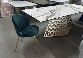 Стол ENNA 220 KL-188 Контрастный мрамор матовый, итальянская керамика/ каркас цвета шампань, ®DISAUR в Новом Уренгое - novyy-urengoy.mebel24.online | фото 8