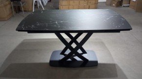 Стол FOGGIA 140 KL-116 Черный мрамор матовый, итальянская керамика/ черный каркас, ®DISAUR в Новом Уренгое - novyy-urengoy.mebel24.online | фото 2
