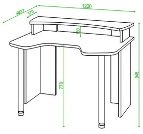 Стол компьютерный Домино Lite СКЛ-Игр120+НКИЛ120 в Новом Уренгое - novyy-urengoy.mebel24.online | фото 2