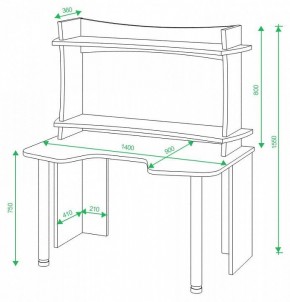 Стол компьютерный Домино lite СКЛ-Игр140 в Новом Уренгое - novyy-urengoy.mebel24.online | фото 2