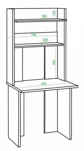 Стол компьютерный Домино Lite СКЛ-Прям80+НКЛХ 80 в Новом Уренгое - novyy-urengoy.mebel24.online | фото 2