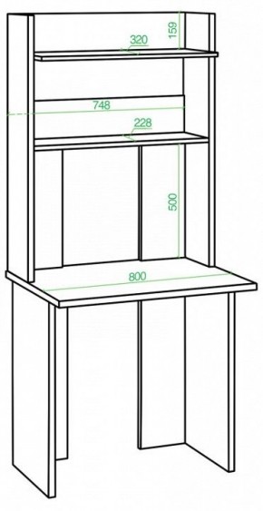 Стол компьютерный Домино Lite СКЛ-Прям80Р+НКЛХ в Новом Уренгое - novyy-urengoy.mebel24.online | фото 2