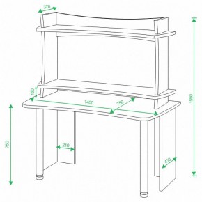 Стол компьютерный Домино Lite СКЛ-Софт140+НКИЛ140 в Новом Уренгое - novyy-urengoy.mebel24.online | фото 2