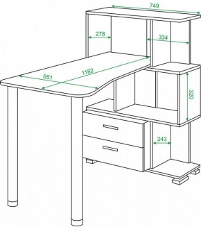 Стол компьютерный Домино СЛ-5-3СТ-2+БЯ в Новом Уренгое - novyy-urengoy.mebel24.online | фото 2