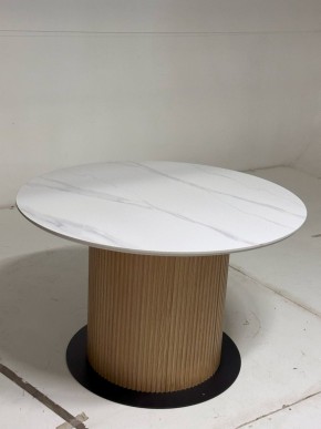 Стол MESA D120 цвет БЕЛЫЙ МРАМОР M326 / Каркас OAK, ®DISAUR в Новом Уренгое - novyy-urengoy.mebel24.online | фото 2