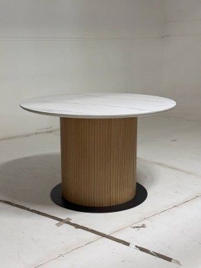 Стол MESA D120 цвет БЕЛЫЙ МРАМОР M326 / Каркас OAK, ®DISAUR в Новом Уренгое - novyy-urengoy.mebel24.online | фото 3