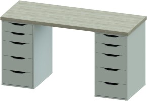 Стол письменный Ингар 2/55 140x75x55, дуб беленый/белый в Новом Уренгое - novyy-urengoy.mebel24.online | фото 2