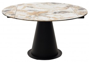 Стол TERAMO 135 GLOSS GRAND JADE SOLID CERAMIC, керамика, поворотн.механизм / Черный каркас, ®DISAUR в Новом Уренгое - novyy-urengoy.mebel24.online | фото
