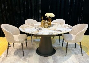 Стол TERAMO 135 GLOSS GRAND JADE SOLID CERAMIC, керамика, поворотн.механизм / Черный каркас, ®DISAUR в Новом Уренгое - novyy-urengoy.mebel24.online | фото 2