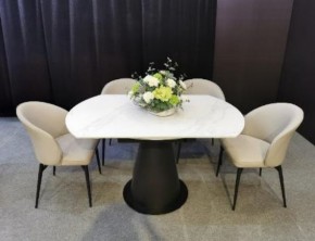 Стол TERAMO 135 GLOSS GRAND JADE SOLID CERAMIC, керамика, поворотн.механизм / Черный каркас, ®DISAUR в Новом Уренгое - novyy-urengoy.mebel24.online | фото 3