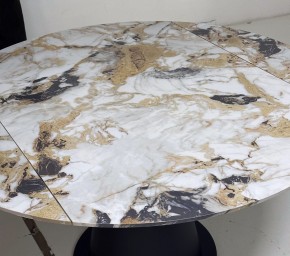 Стол TERAMO 135 GLOSS GRAND JADE SOLID CERAMIC, керамика, поворотн.механизм / Черный каркас, ®DISAUR в Новом Уренгое - novyy-urengoy.mebel24.online | фото 4