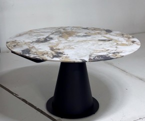 Стол TERAMO 135 GLOSS GRAND JADE SOLID CERAMIC, керамика, поворотн.механизм / Черный каркас, ®DISAUR в Новом Уренгое - novyy-urengoy.mebel24.online | фото 5