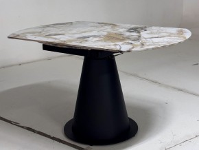 Стол TERAMO 135 GLOSS GRAND JADE SOLID CERAMIC, керамика, поворотн.механизм / Черный каркас, ®DISAUR в Новом Уренгое - novyy-urengoy.mebel24.online | фото 9