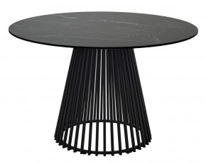 Стол TERNI 120 MATT BLACK MARBLE SOLID CERAMIC Черный мрамор матовый, керамика /Черн.каркас, ®DISAUR в Новом Уренгое - novyy-urengoy.mebel24.online | фото