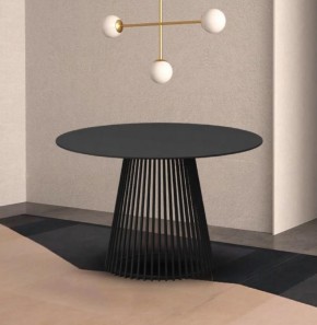 Стол TERNI 120 MATT BLACK MARBLE SOLID CERAMIC Черный мрамор матовый, керамика /Черн.каркас, ®DISAUR в Новом Уренгое - novyy-urengoy.mebel24.online | фото 2