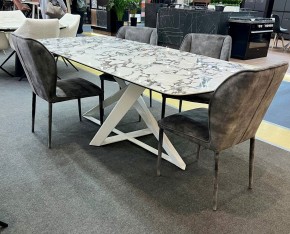 Стол VICENZA 220 BULGARI WHITE, керамика / белый, ®DISAUR в Новом Уренгое - novyy-urengoy.mebel24.online | фото 2
