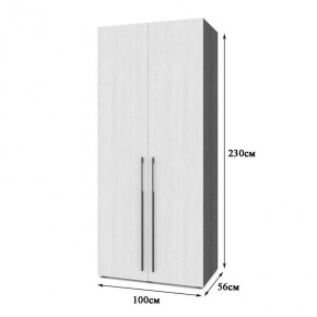 СТОУН С22 Шкаф 2-х створчатый с ящиками (серый дуб/белый) в Новом Уренгое - novyy-urengoy.mebel24.online | фото 2