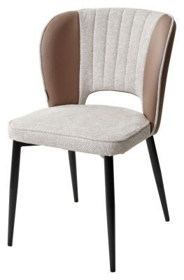 Стул HERMES WZ2042-02 светло-бежевый фактурный велюр/ HK017-31 серо-коричневый PU, М-City в Новом Уренгое - novyy-urengoy.mebel24.online | фото 1