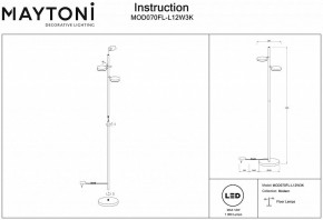 Торшер Maytoni Fad MOD070FL-L12W3K в Новом Уренгое - novyy-urengoy.mebel24.online | фото 3
