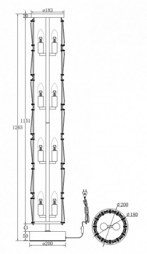 Торшер Maytoni Puntes MOD043FL-08CH в Новом Уренгое - novyy-urengoy.mebel24.online | фото 3