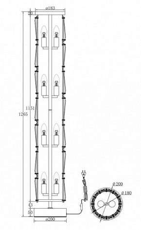 Торшер Maytoni Puntes MOD043FL-08G в Новом Уренгое - novyy-urengoy.mebel24.online | фото 3