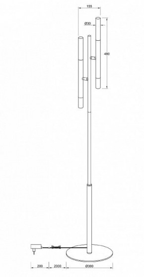 Торшер Maytoni Vigo MOD070FL-02B в Новом Уренгое - novyy-urengoy.mebel24.online | фото 3